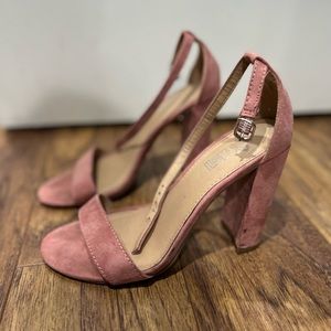 Pink simple classy thick heels